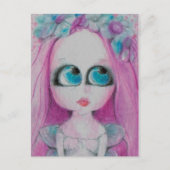 Blithe a Pink Blume Fee schweigend wünschen Postkarte (Vorderseite)