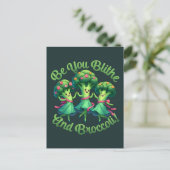 Blithe und Broccoli Postkarte (Stehend Vorderseite)