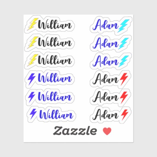 Blitz 12 Set für kleine Whimsical-Labels Aufkleber (Blatt)