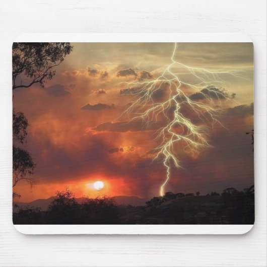 Blitz am Sonnenuntergang Mousepad (Vorne)