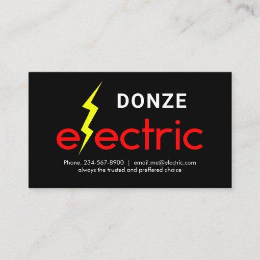 Blitz auf elektrischem Dienst Visitenkarte (Vorderseite)