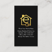 Blitz auf elektrischer Zuhause Visitenkarte (Rückseite)