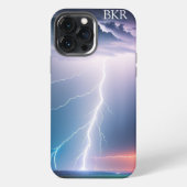 Blitz auf Wasser Monogramm iPhone Hülle (Rückseite)