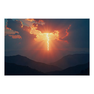 Blitz bei Dämmerung Poster