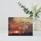 Blitz bei Sonnenuntergang Postkarte (Stehend Vorderseite)