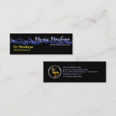 Blitz-blaue Schallwelle berufliches DJ Mini Visitenkarte (Vorne/Hinten)