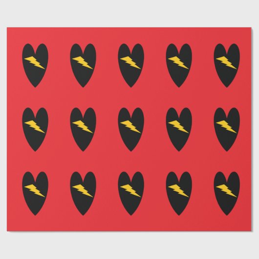 Blitz Bolt Hearts Geschenkpapier (Flach)