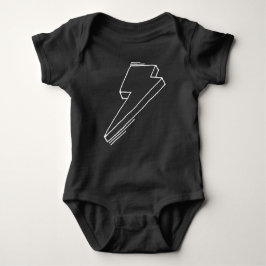 Blitz-Bolzen-Baby-Bodysuit-Schwarzes Baby Strampler