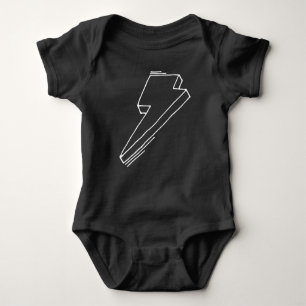 Blitz-Bolzen-Baby-Bodysuit-Schwarzes Baby Strampler