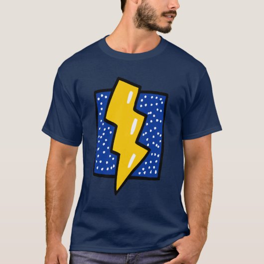 Blitz-Bolzen-Cartoon T-Shirt (Vorderseite)
