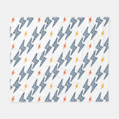 Blitz Bolzen Doodle Nahtloser Blitz Fleecedecke (Vorderseite (Horizontal))
