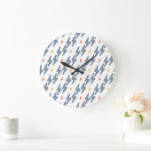 Blitz Bolzen Doodle Nahtloser Blitz Große Wanduhr (Zuhause)