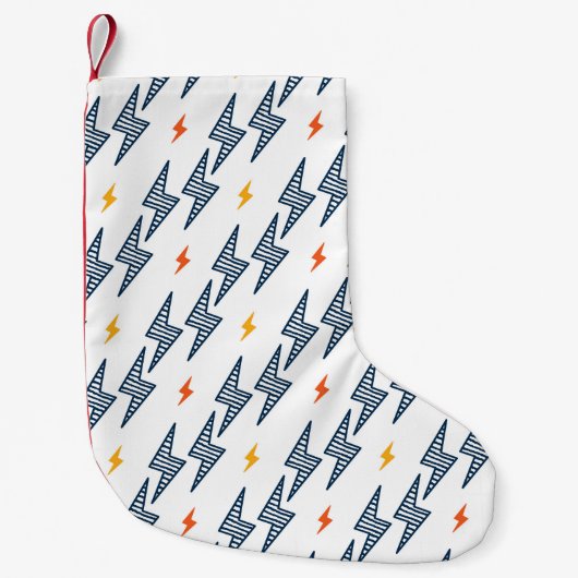 Blitz Bolzen Doodle Nahtloser Blitz Kleiner Weihnachtsstrumpf (Vorderseite)
