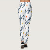 Blitz Bolzen Doodle Nahtloser Blitz Leggings (Rückseite)
