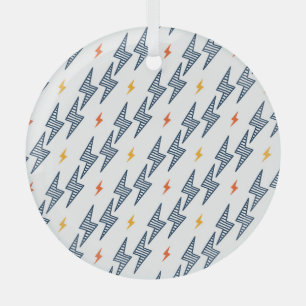 Blitz Bolzen Doodle Nahtloser Blitz Ornament Aus Glas