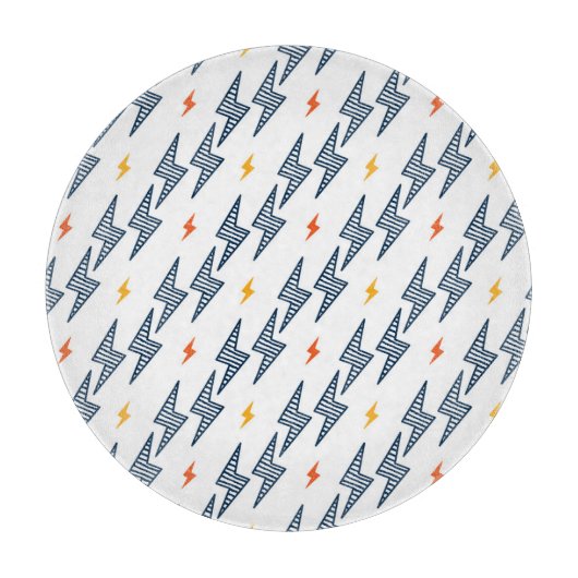 Blitz Bolzen Doodle Nahtloser Blitz Schneidebrett (Vorderseite)