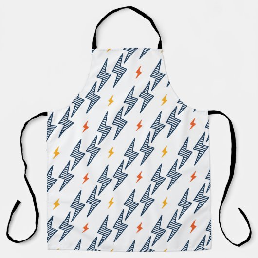 Blitz Bolzen Doodle Nahtloser Blitz Schürze (Vorderseite)