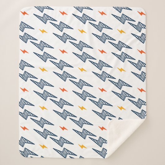 Blitz Bolzen Doodle Nahtloser Blitz Sherpadecke (Vorderseite)