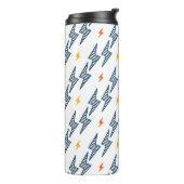 Blitz Bolzen Doodle Nahtloser Blitz Thermosbecher (Nach links gedreht)