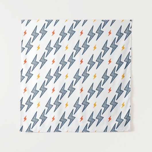 Blitz Bolzen Doodle Nahtloser Blitz Wandteppich (Vorderseite)