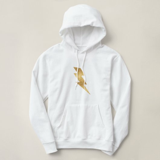 Blitz-Bolzen im metallischen Gold Hoodie (Design vorne)