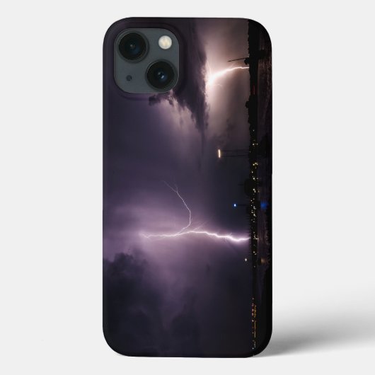 Blitz-Bolzen über Hafen-Stadt Case-Mate iPhone Hülle (Rückseite)