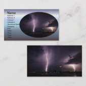 Blitz-Bolzen über Hafen-Stadt Visitenkarte (Vorne/Hinten)