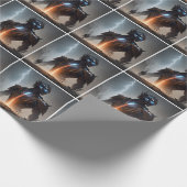Blitz-Cyborg-Krieger Geschenkpapier (Ecke)