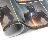 Blitz-Cyborg-Krieger Geschenkpapier (Rolleneckpunkt)
