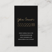 Blitz der Light Yoga Guru Black Business Card Visitenkarte (Rückseite)