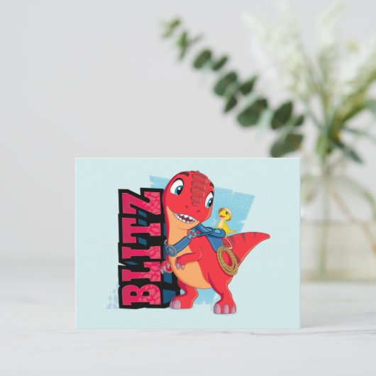 Blitz | Dino Ranch Postkarte (Stehend Vorderseite)