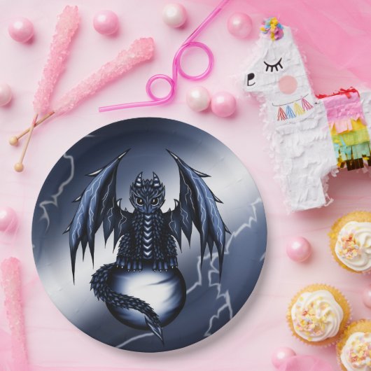 Blitz-Drache Pappteller (Party)