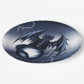 Blitz-Drache Pappteller (Schrägansicht)