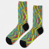 Blitz Fun Gelb Grün Socken (Linkes Detail)
