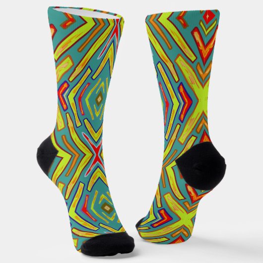 Blitz Fun Gelb Grün Socken (Gewinkelt)