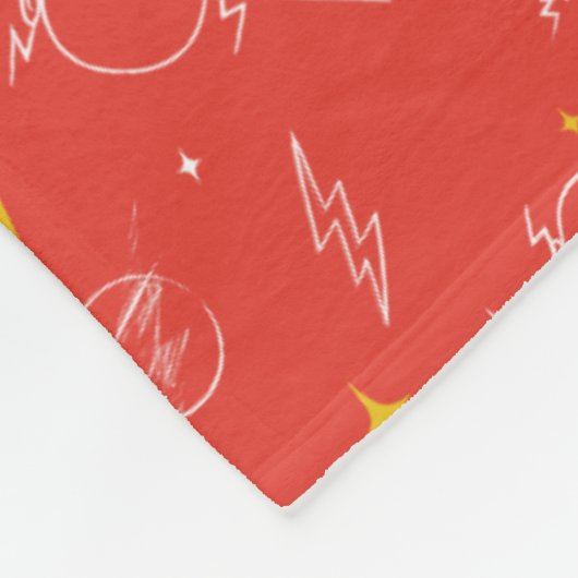 Blitz-Logo und Doodle-Muster Fleecedecke (Ecke)