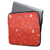 Blitz-Logo und Doodle-Muster Laptopschutzhülle (Vorderseite Links)