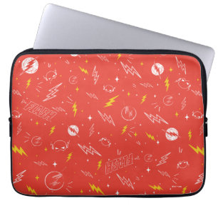 Blitz-Logo und Doodle-Muster Laptopschutzhülle