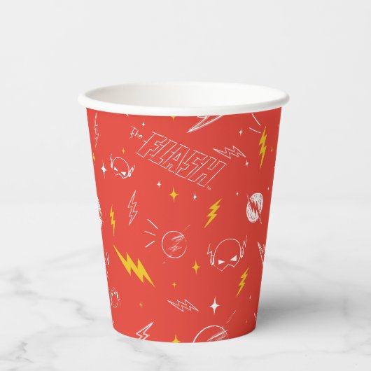 Blitz-Logo und Doodle-Muster Pappbecher (Vorderseite)
