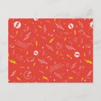 Blitz-Logo und Doodle-Muster Postkarte