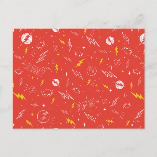 Blitz-Logo und Doodle-Muster Postkarte (Vorderseite)