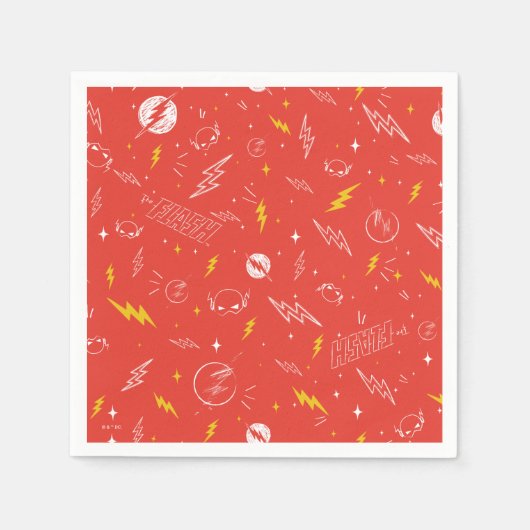 Blitz-Logo und Doodle-Muster Serviette (Vorderseite)