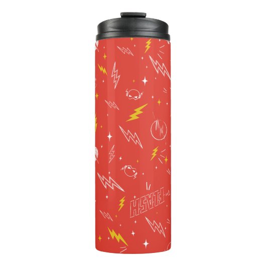 Blitz-Logo und Doodle-Muster Thermosbecher (Vorderseite)