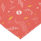 Blitz-Logo und Doodle-Muster Tischdecke (Schrägansicht)