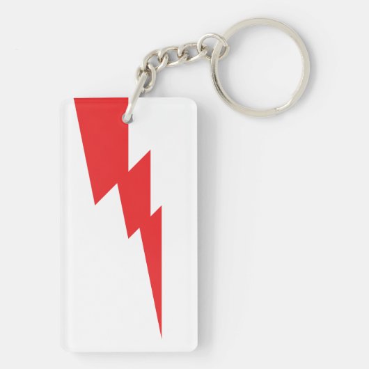 Blitz mit rotem Blitz Schlüsselanhänger (Rückseite)