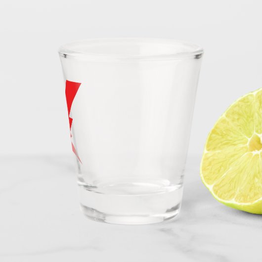 Blitz mit rotem Blitz Schnapsglas (Rechts)