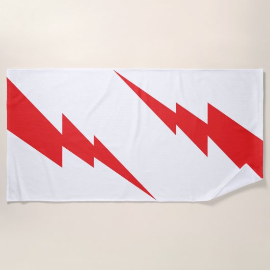 Blitz mit rotem Blitz Strandtuch (Vorderseite)