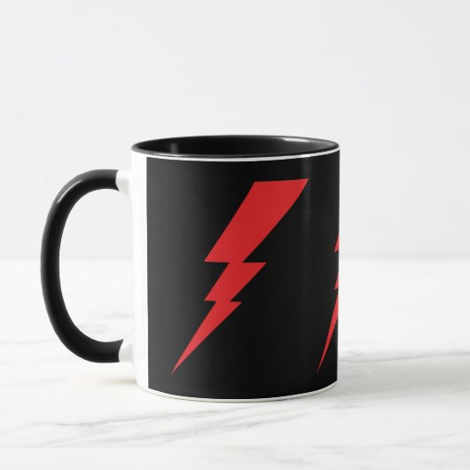 Blitz mit rotem Blitz Tasse (Links)
