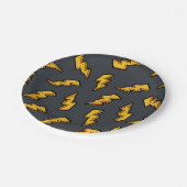 Blitz-Muster Pappteller (Schrägansicht)