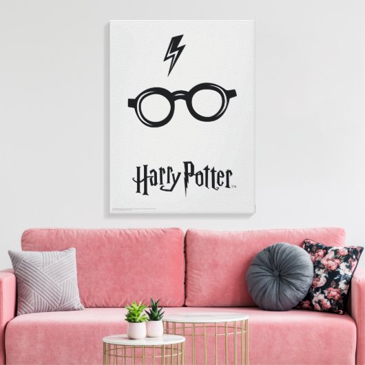 Blitz-Narbe und Gläser Harry Potter-Bann-| Leinwanddruck (Insitu (Wohnzimmer))